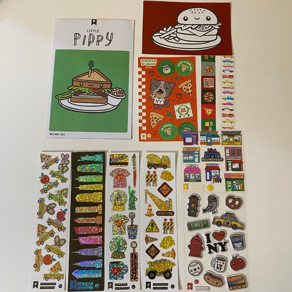 Pipsticks New York Stickers Set Puffy Pizza Taxis & More